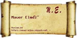 Mauer Elmó névjegykártya